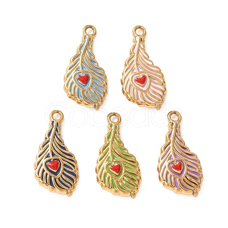 304 Stainless Steel Enamel Pendants STAS-Z193-06G-1