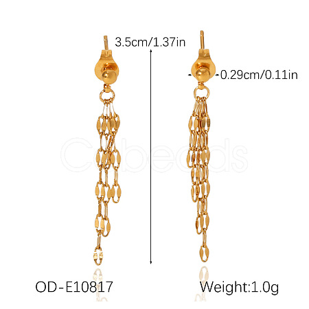 304 Stainless Steel Tassel Stud Dangle Earrings WG6C0B9-02-1