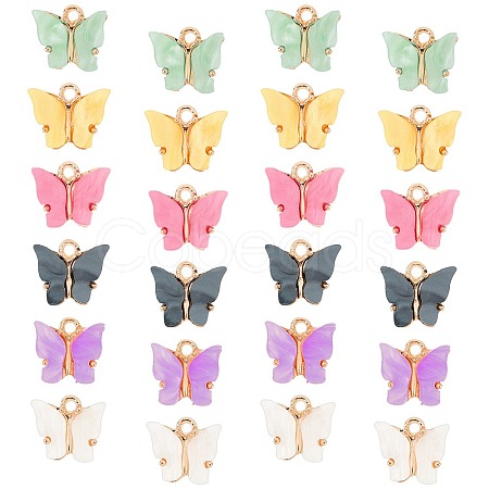 Light Gold Plated Acrylic Charms PALLOY-SC0002-58-1