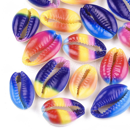 Printed Cowrie Shell Beads SSHEL-T007-14-1