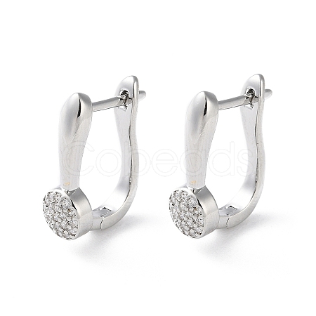 Brass Micro Pave Cubic Zirconia Hoop Earrings EJEW-P259-23P-1