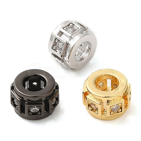 Rack Plating Brass Cubic Zirconia Beads KK-Z033-24-1