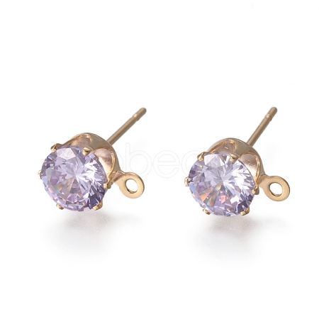 Brass Stud Earring Findings KK-L199-B03-G-1