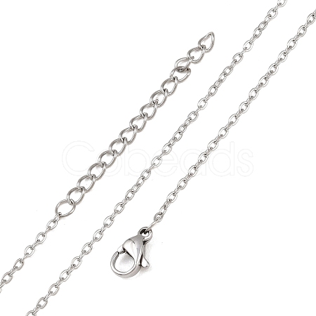 Non-Tarnish 304 Stainless Steel Cable Chain Necklaces NJEW-M176-14-A-1