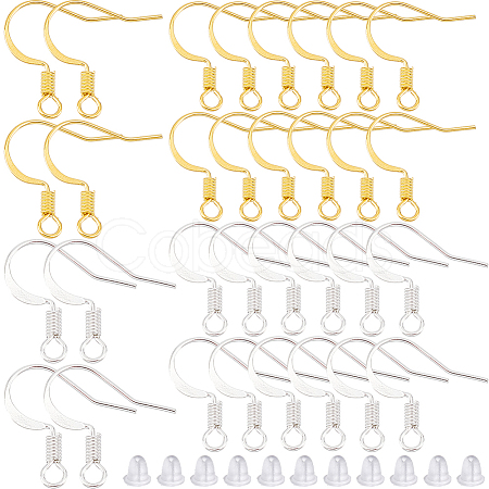 SOFPLATE 500Pcs 2 Colors Brass French Earring Hooks KK-SP0001-39-1