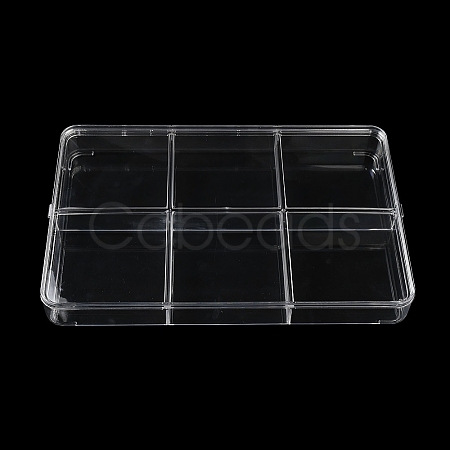 6 Grids Plastic Bead Containers with Cover CON-K002-03B-1