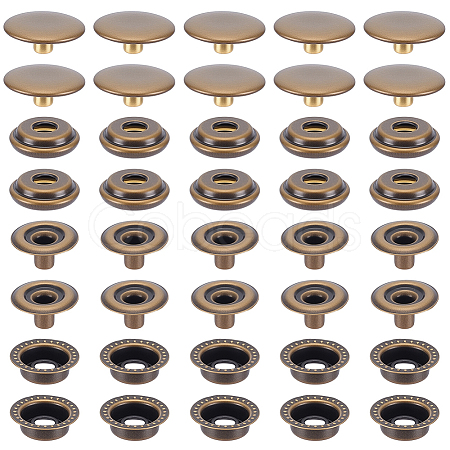 1Bag Brass Snap Buttons KK-GF0001-25AB-1