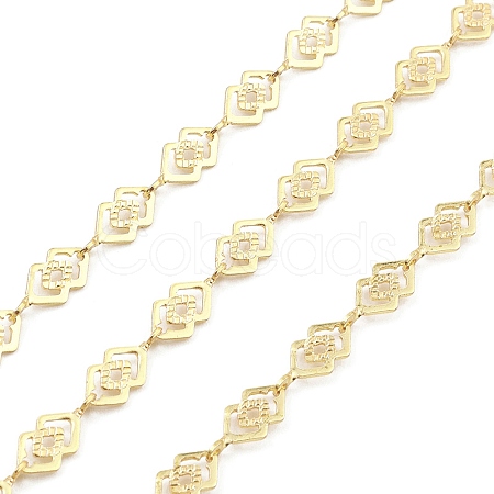 Brass Hollow Rhombus Link Chains CHC-M025-01G-1