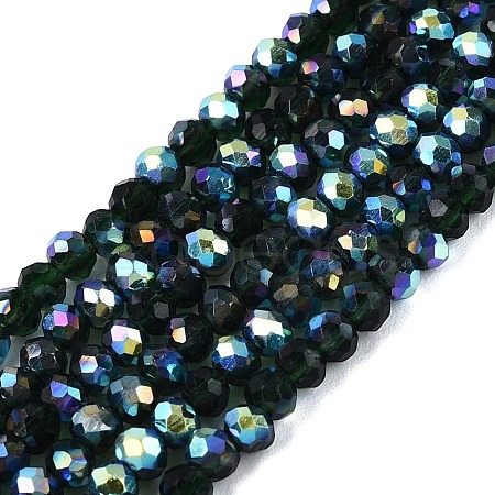 AB Color Plated Transparent Glass Rondelle Beads Strands EGLA-T029-2mm-10R-1