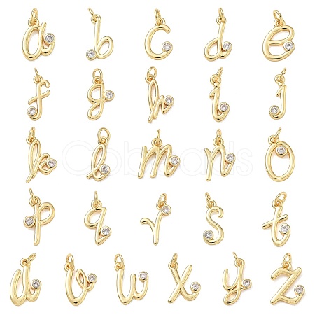 Brass Micro Pave Cubic Zirconia Charms KK-D289-66G-1
