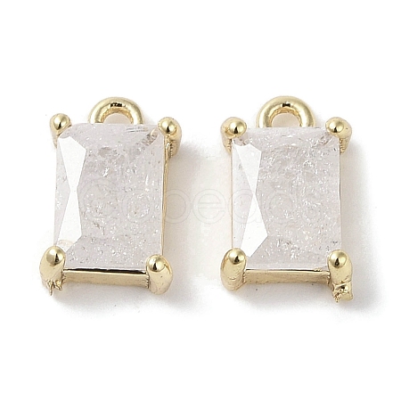 Brass Micro Pave Cubic Zirconia Charms KK-G491-31G-04-1