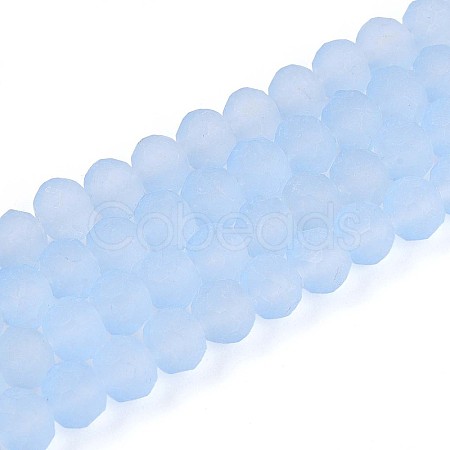 Baking Paint Frosted Glass Beads Strands FGLA-N003-6mm-01-1