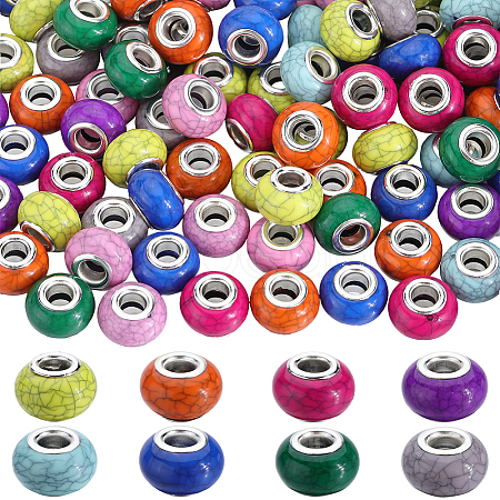 120Pcs Resin European Beads FIND-SP0002-05B-1
