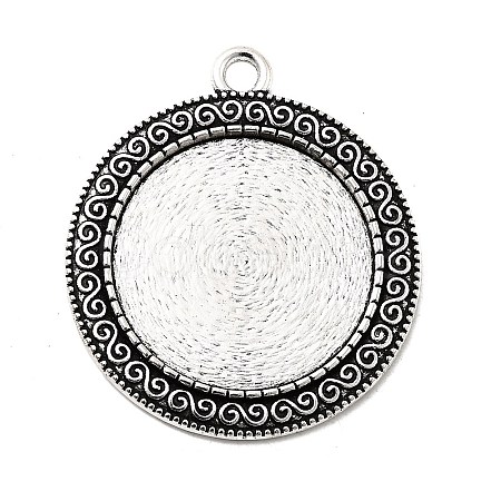 Tibetan Style Alloy Pendant Cabochon Settings LS-TIBEP-N003-52AS-1