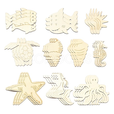 Unfinished Wooden Ocean Creature Cutouts WOOD-CJC0010-02-1