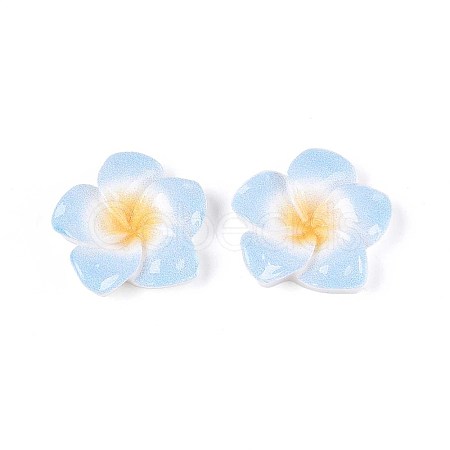 Plumeria Flower Opaque Resin Cabochons CRES-T025-30F-02-1