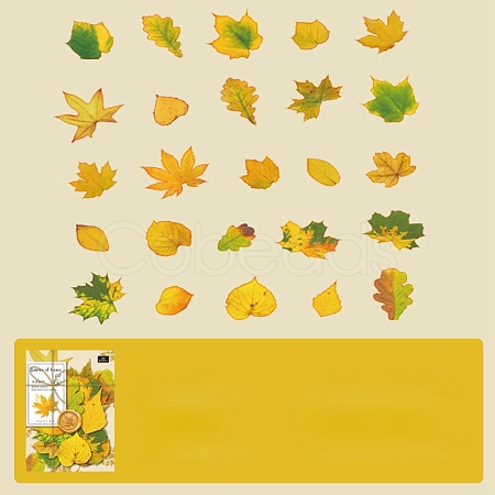 50Pcs Maple Leaf Theme Paper Stickers STIC-P017-C02-1
