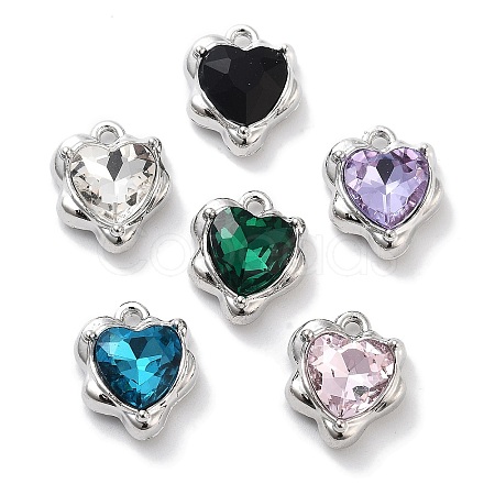 Rack Plating Alloy Rhinestone Charms PALLOY-F311-23P-1