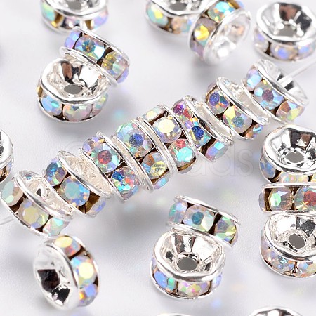 Brass Middle East Rhinestone Spacer Beads RSB036NF-02-1