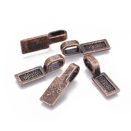 Tibetan Style Alloy Glue-on Flat Pad Bails LS-TIBE-4710-R-NR-1