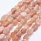 Natural Sunstone Beads Strands, Tumbled Stone, Nuggets, 7x6mm, Hole: 1mm, 15.7 inch~15.9 inch(40~40.5cm)