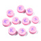 Handmade Polymer Clay Beads, Flat Round with Alphabet, Pink, Letter.K, 9x3.5~5mm, Hole: 1.6mm