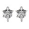 Tibetan Style Alloy NP Caduceus Medical Symbol Charms, Cadmium Free & Lead Free, Wing with Snake, Antique Silver, 20.5x15.5x1.5mm, Hole: 1.8mm, about 800pcs/1000g