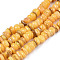 Natural Trochid Shell/Trochus Shell Beads Strands, Dyed, Flat Round, Wheat, 5~10x1~7mm, Hole: 1mm, about 94pcs/strand, 14.96''(38cm)