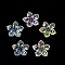 Transparent Acrylic Beads, UV Color Plated, Flower, Mixed Color, 28x29x7.5mm, Hole: 1.4mm