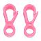 Plastic Lobster CLaw Clasps, Pink, 33x15.5x4.5mm, Hole: 7.5mm