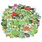 50 Pieces Cartoon Frog Doodle Paper Stickers, Mixed Color, 43~69x56~65x0.2mm