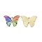 Alloy Enamel Pendants, Light Gold, Cadmium Free & Nickel Free & Lead Free, Butterfly Charm, Colorful, 15x21.5x1.5mm, Hole: 2x3mm