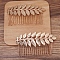 Iron Hair Comb Findings, Leaf, Light Gold, 32x89mm