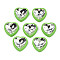 Rubberized Style Acrylic Rhinestone Cabochons, Faceted, Heart, Lime, 22.5x22.5x8mm