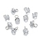 Brass Clear Cubic Zirconia Charms, Long-Lasting Plated, Diamond, Platinum, 9.5x6.5x6.5mm, Hole: 3mm