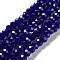 Baking Painted Imitation Jade Glass Bead Strands, Faceted Rondelle, Midnight Blue, 6x5mm, Hole: 1.2mm, about 85pcs/strand, 16.73''(42.5cm)