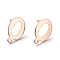 201 Stainless Steel Stud Earring Findings, with Horizontal Loop and 316 Stainless Steel Pin, Oval, Real Rose Gold Plated, 14x9mm, Hole: 1mm, Pin: 0.7mm