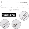 SUNNYCLUE 12Pcs 304 Stainless Steel Satellite Chain Necklaces Set NJEW-SC0001-14A-2