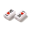 Spray Painted Opaque Acrylic Beads X-OACR-G029-01-2