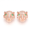 Brass Micro Pave Cubic Zirconia Beads ZIRC-S053-YS014G-1-1