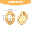 1 Pair ABS Plastic Pearl Oval Stud Earrings EJEW-FI0002-21-2