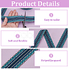 5 Yards Polyester Striped Jacquard Ribbon OCOR-WH0078-287C-4