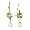 Brass Micro Pave Clear Cubic Zirconia Dangle Stud Earrings EJEW-F362-08G-4