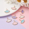 8Pcs 4 Colors Rack Plating Alloy Rhinestone Pendant ENAM-YW0003-23-5