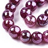 Electroplate Natural Agate Beads Strands G-T131-55-09-3