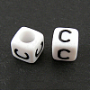 Letter Acrylic European Large Hole Beads X-OPDL-R050-10mm-C-1