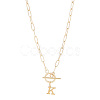 304 Stainless Steel Letter Pendant Necklaces NJEW-LP0001-52K-G-1