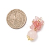 Cherry Quartz Glass Chip Natural Rose Quartz Round Pendants PALLOY-JF04288-03-2