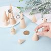 10Pcs 5 Style Wooden Ring Displays RDIS-FG0001-18-3