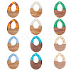 Transparent and Opaque Resin & Walnut Wood Pendants RESI-SZ0001-05-1
